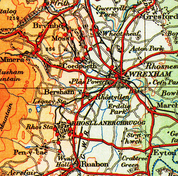 Disused Stations Wrexham Passenger Railways Map
