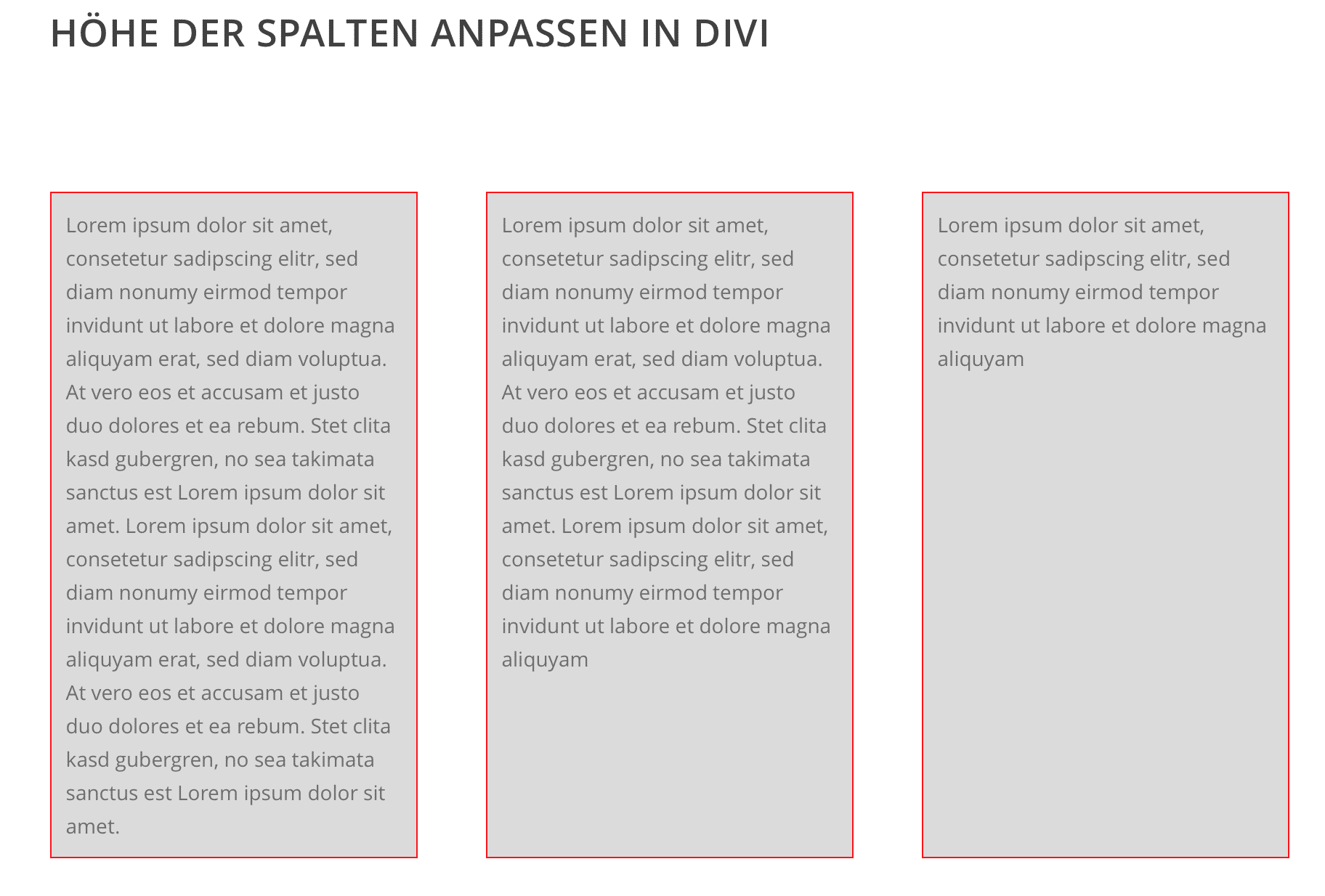 Höhe der Spalte in Divi anpassen Divi Tutorials