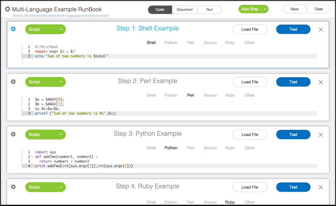 It runbook example