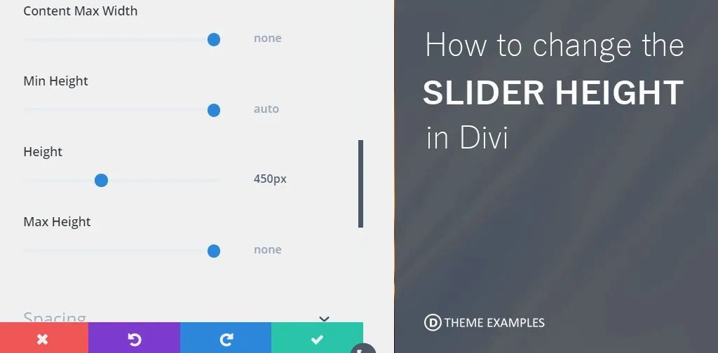 How to change the Divi Theme Slider height (no CSS)