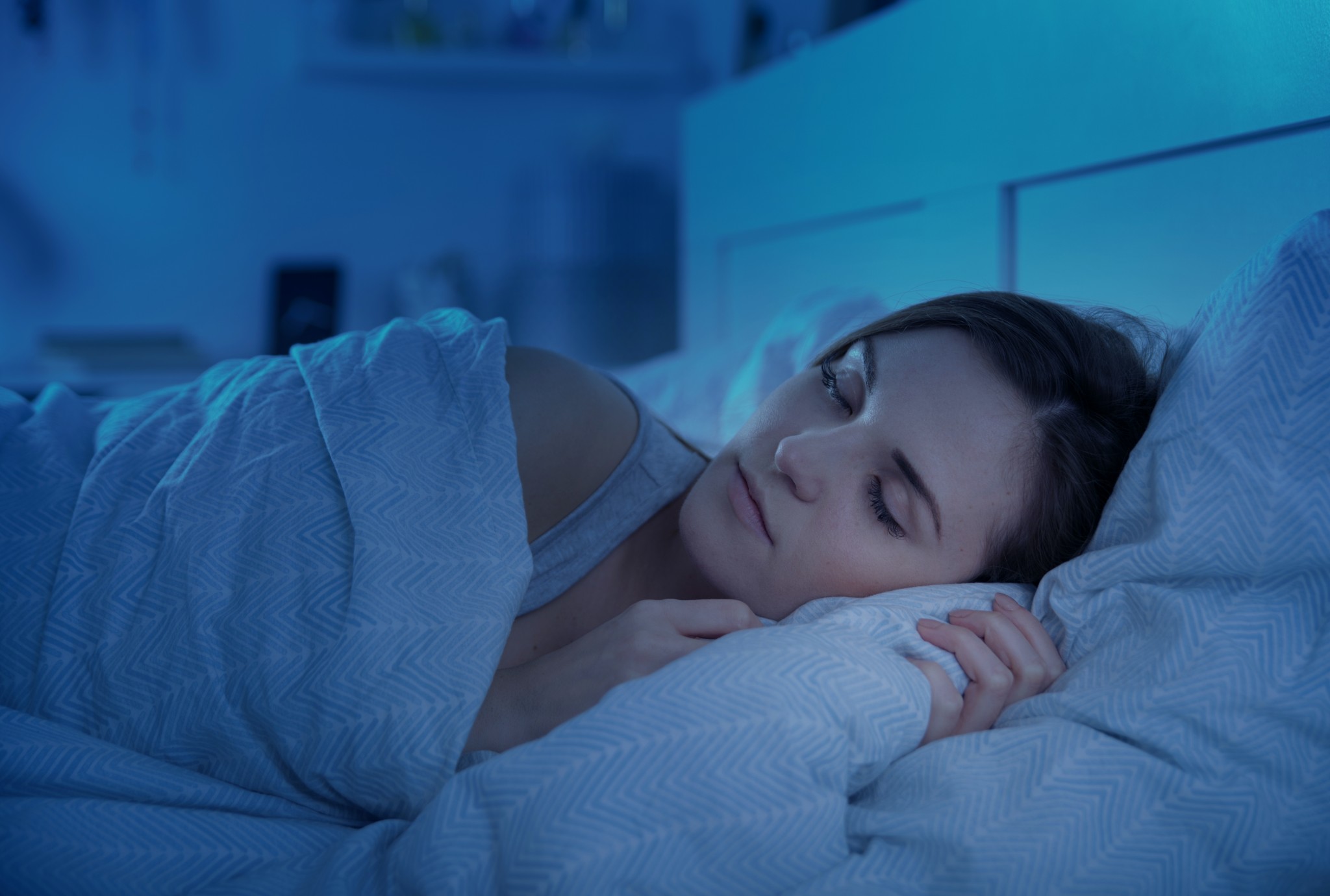 Girl peacefully sleeping in bed at night Divorce Hub