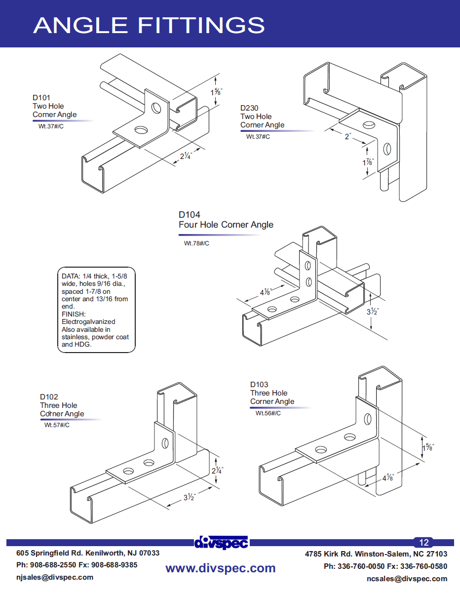 Angle Fittings 1 Divspec