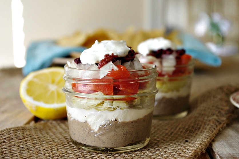 Individual 7 Layer Greek Dip Jars Dixie Chik Cooks