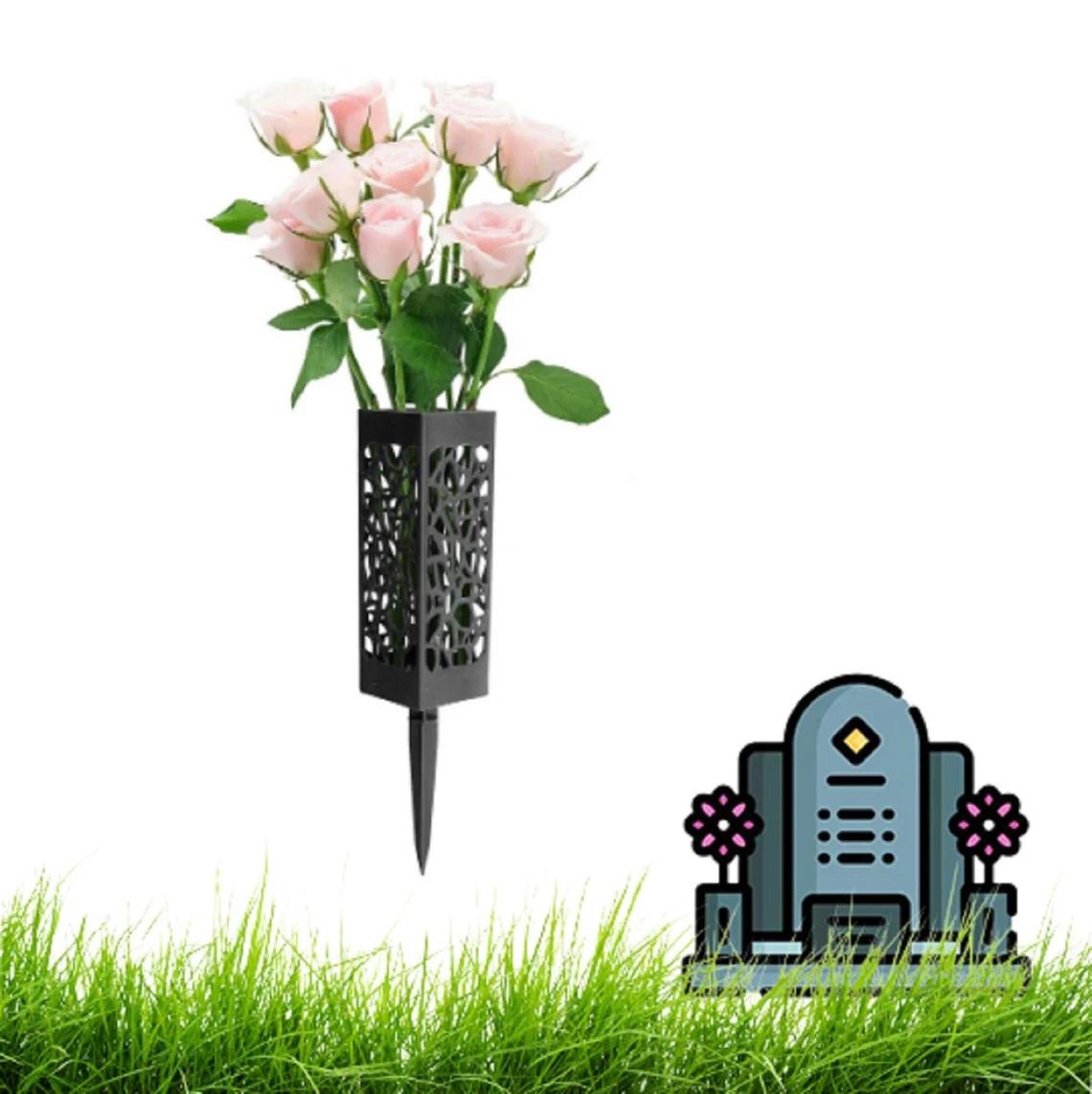 💐ExtraLong flower holder prong designOur cemetery plastic floral
