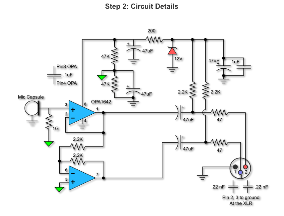 DC coupled condenser / fetless electret mic amp circuit diyAudio