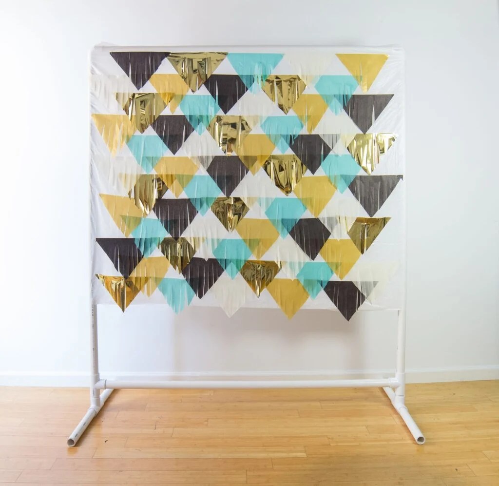 Party Backdrops Easy Sparkly Triangle and Feminine Floral Tutorials