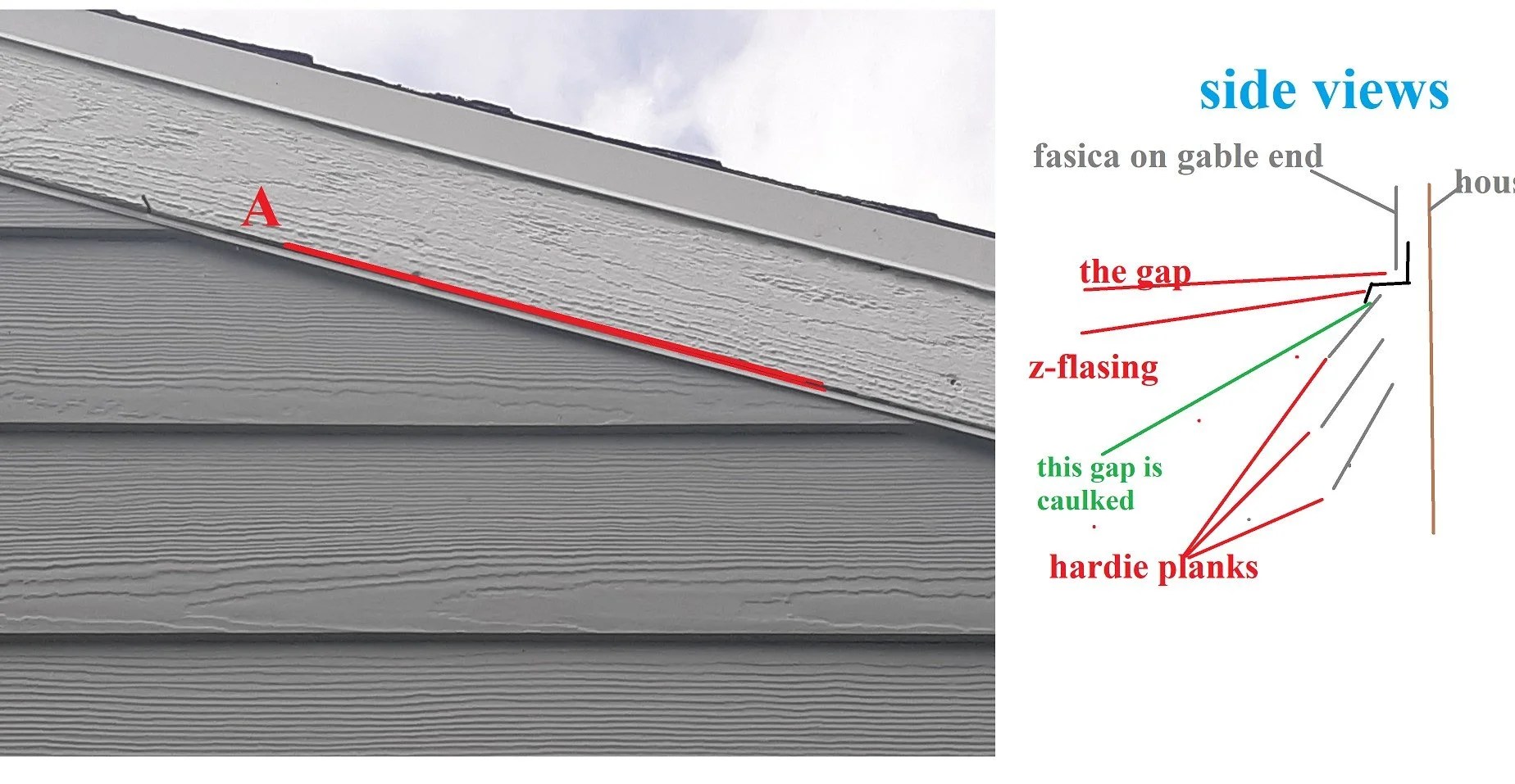 would you caulk this open area on the siding//fascia connection? DIY