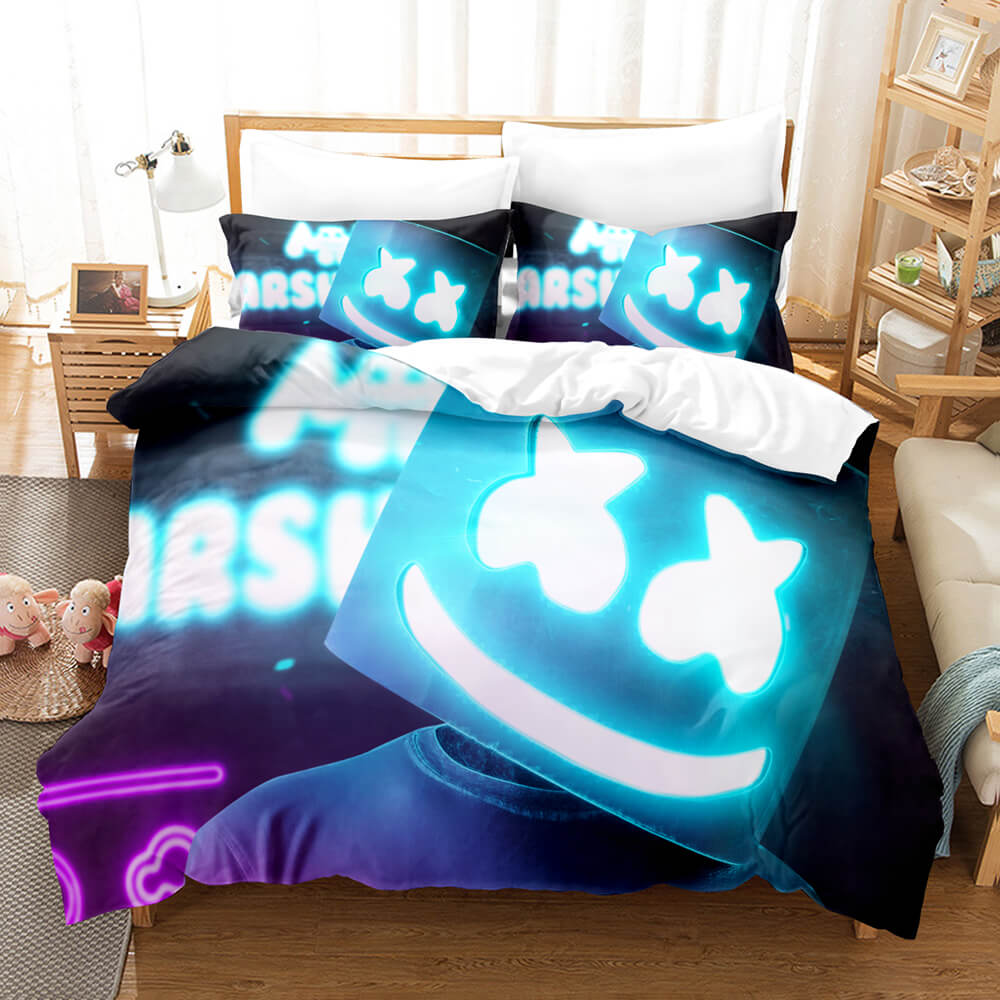 DJ Marshmello Cosplay Bedding Sets Quilt Covers Without Filler 3Piece