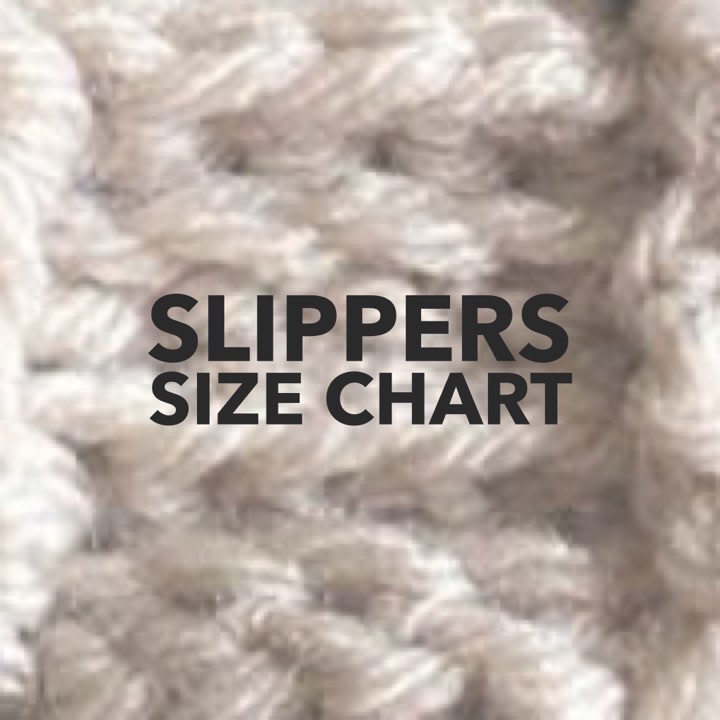 slippers size chart - DIY From Home Crochet