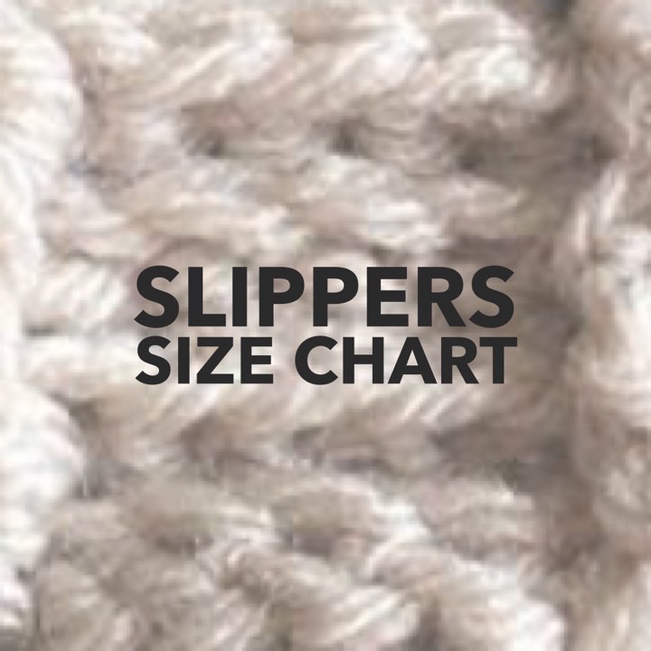 slippers size chart