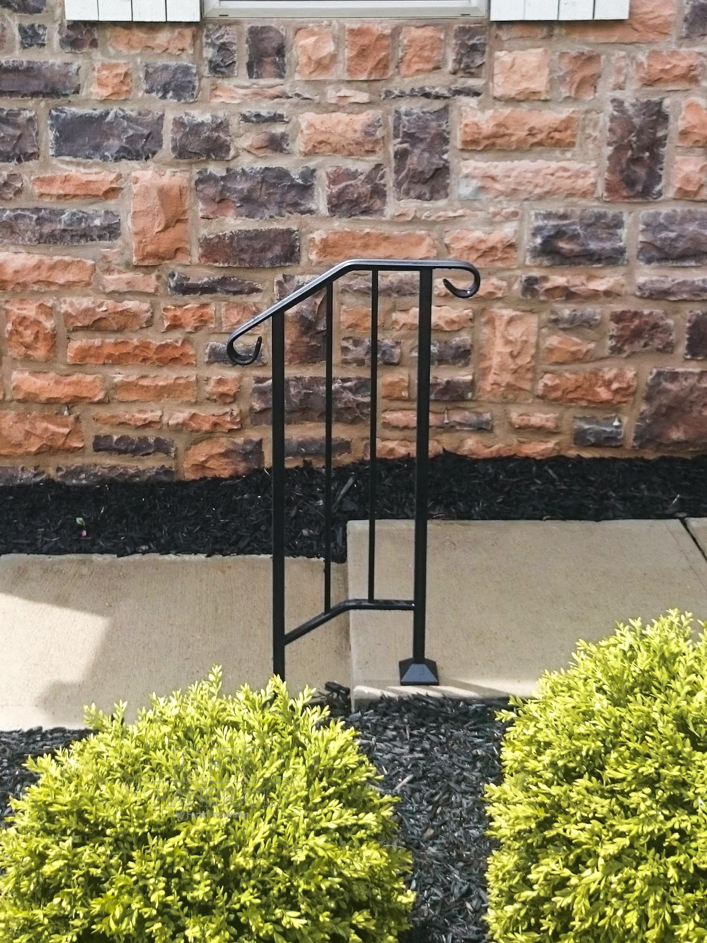 Picket 1 Stand Alone Wrought Iron Handrail Fits 1 or 2 Stairs DIY Handrails