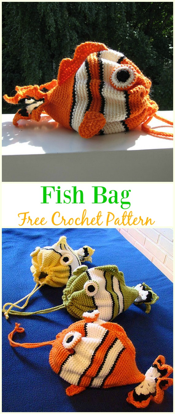 Crochet Drawstring Bags Free Patterns & DIY Tutorials