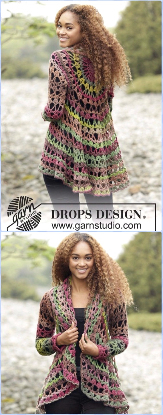 DIY Crochet Circular Vest Sweater Jacket Free Patterns
