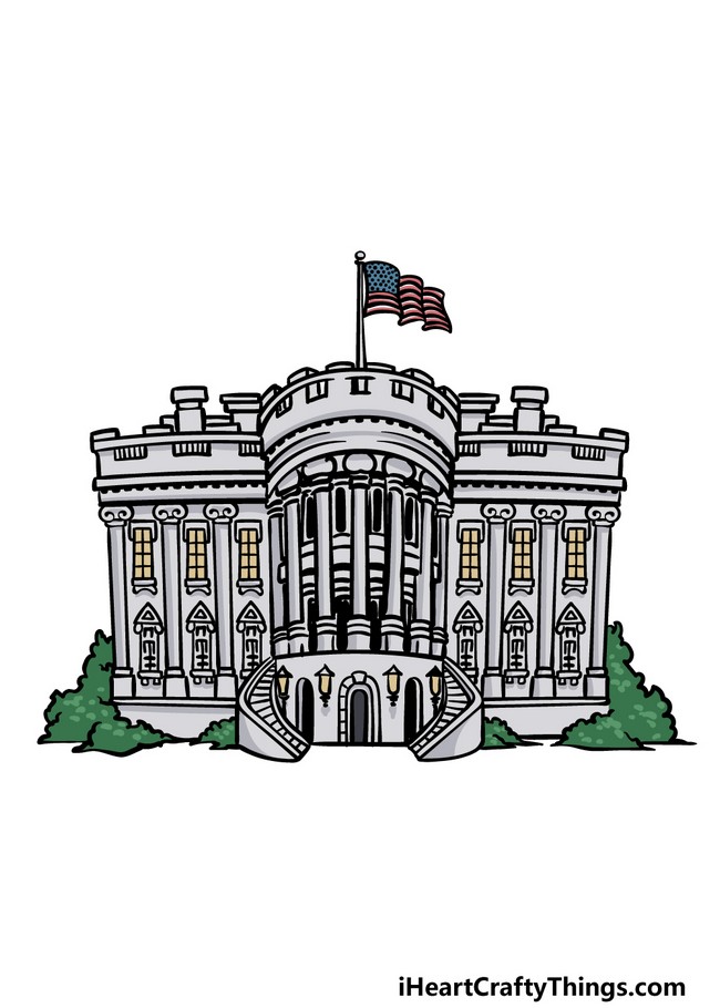 16 White House Drawing Ideas How To Draw White House DIYnCrafty