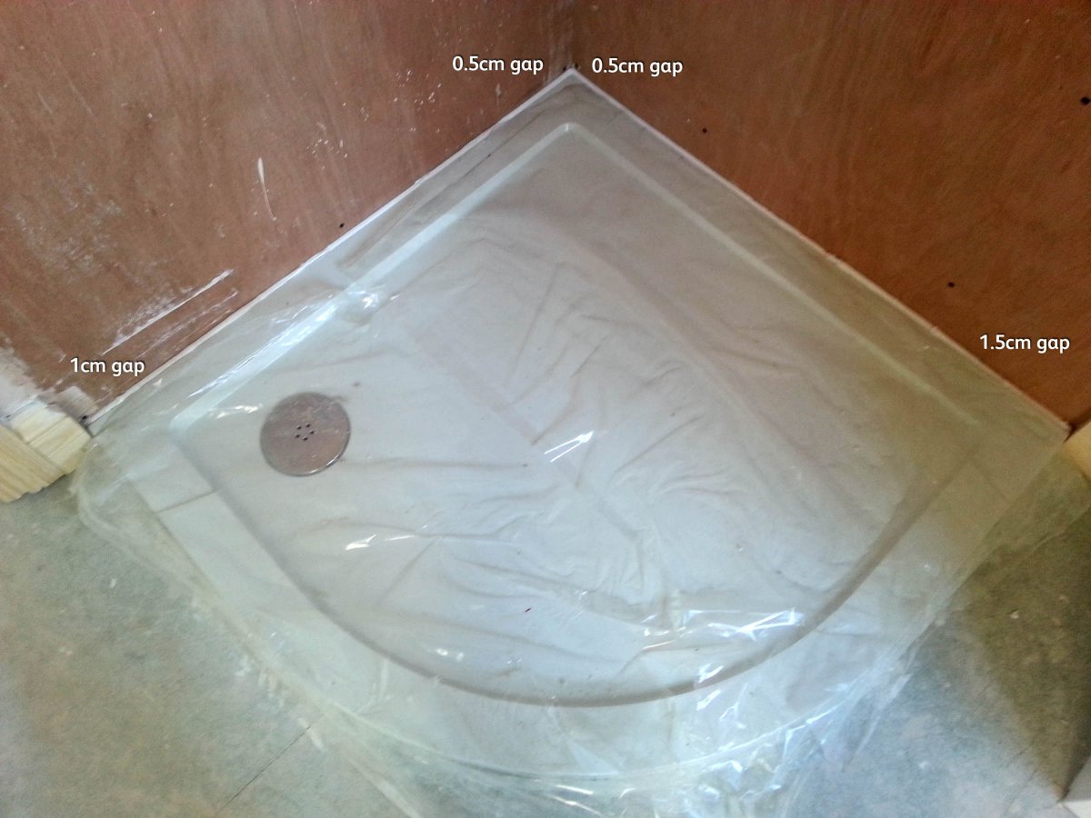 cut into hardiebacker wall and slide shower tray in? DIYnot Forums