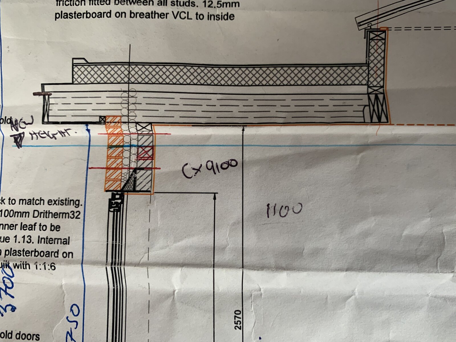 Warm flat roof Eave height Permitted development already commenced