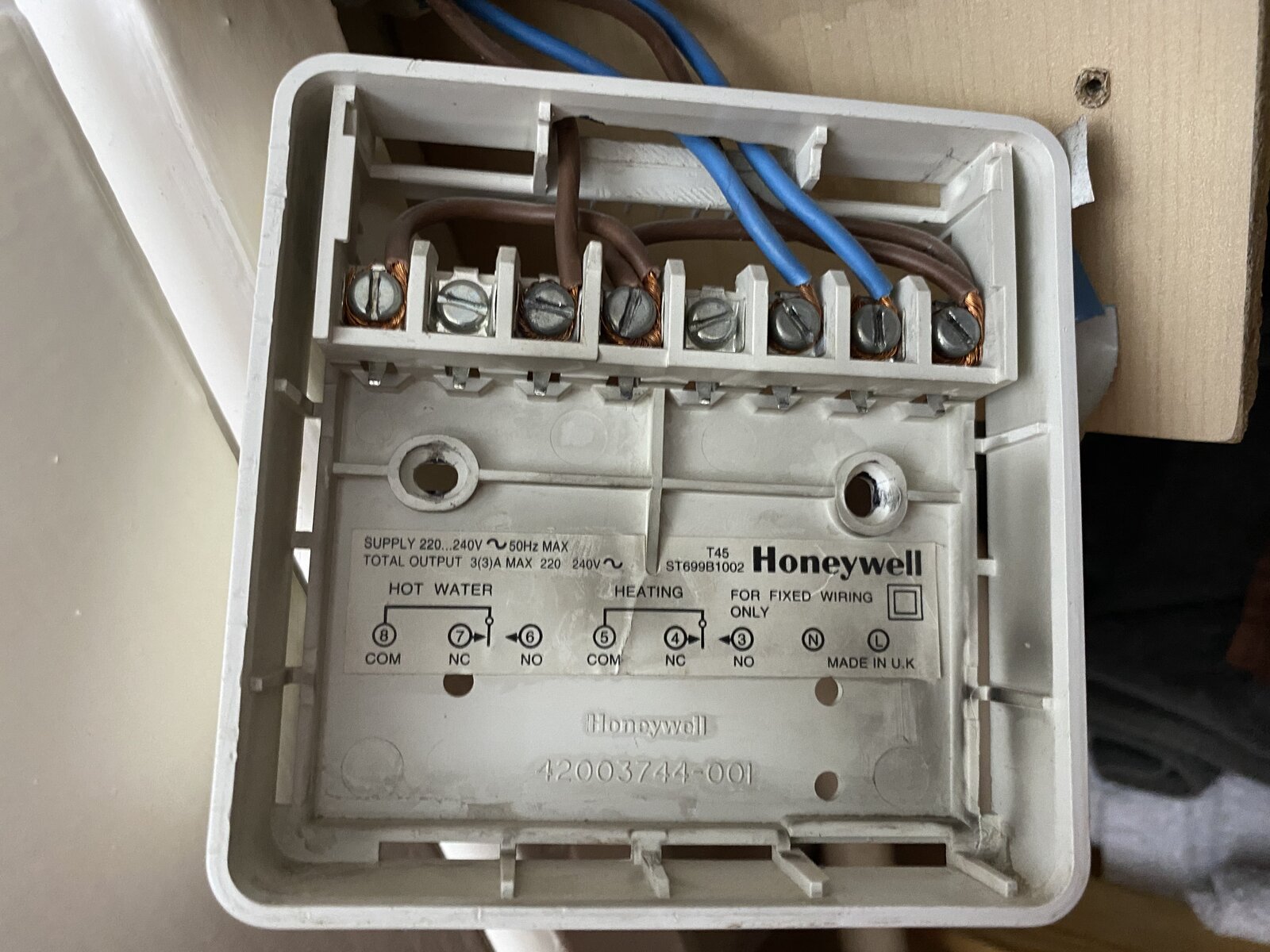 Honeywell to Hive conversion (ST699) | DIYnot Forums