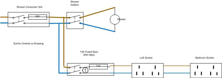 Spur from shower circuit DIYnot Forums