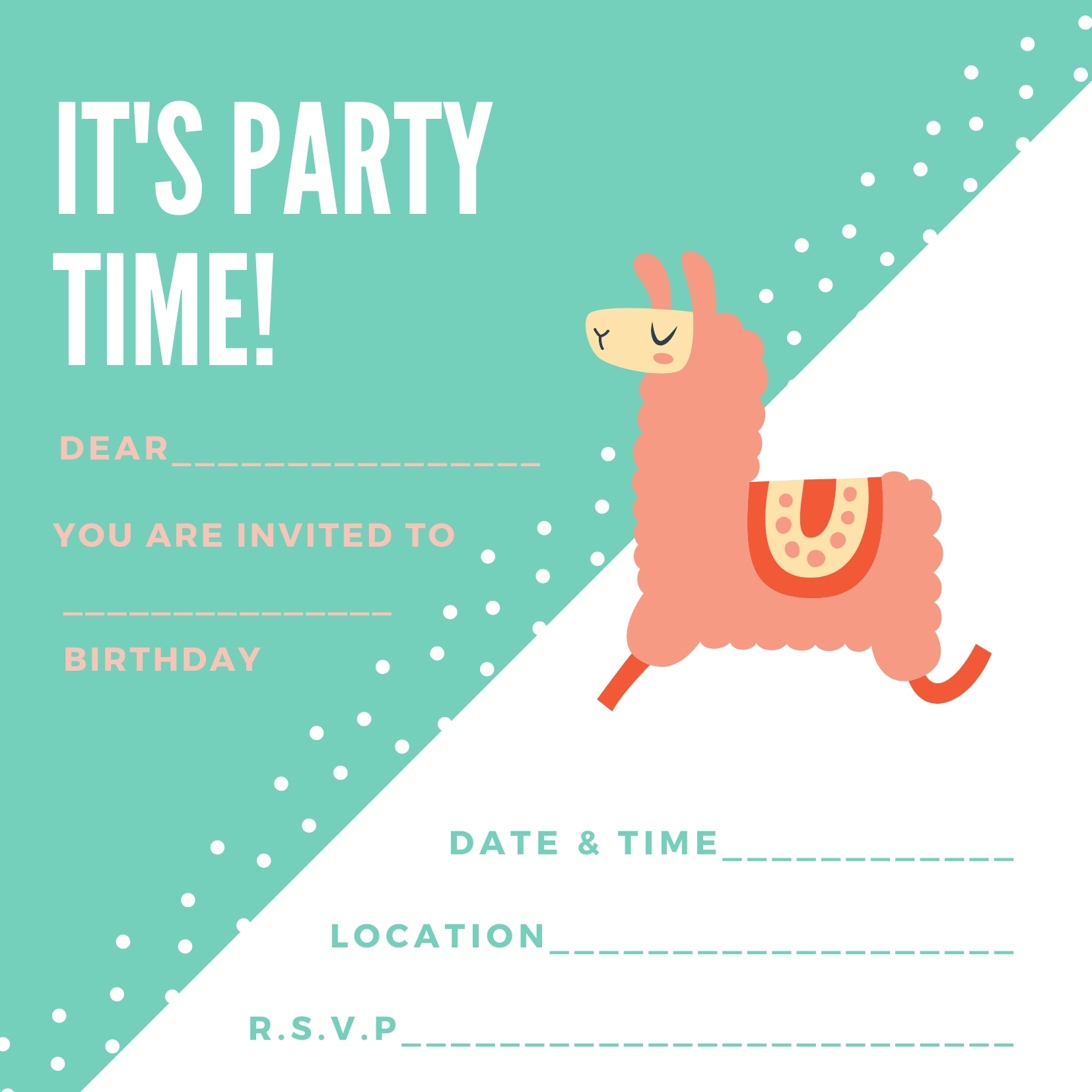 Free Llama Birthday Invite Printable Pack diy Thought
