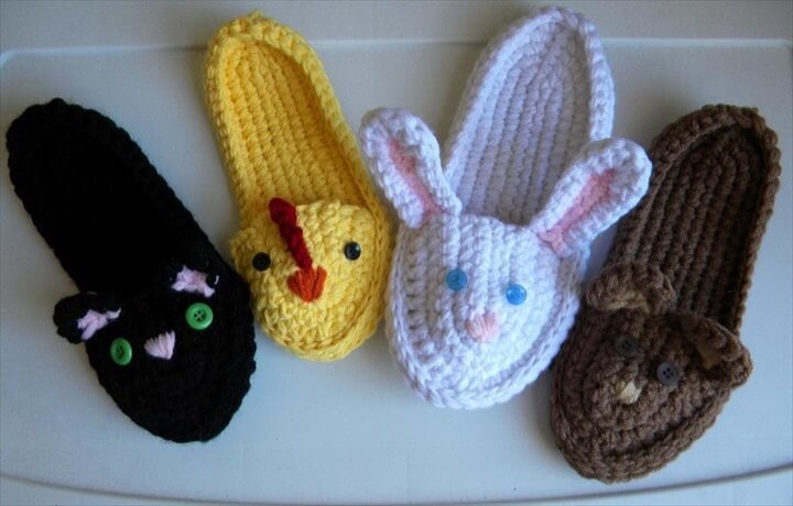 15 Easy To Make Crochet Baby Animals Slippers DIY to Make