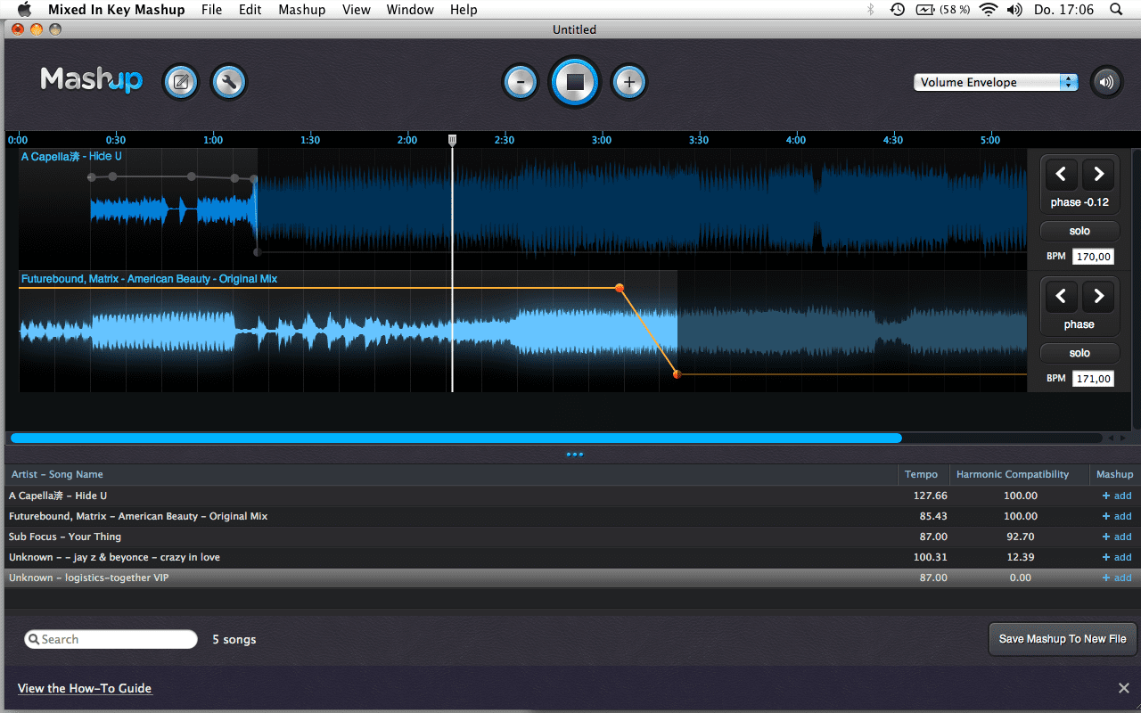 Test Mixed in Keys neue MashupSoftware für MAC und PC DJ LAB