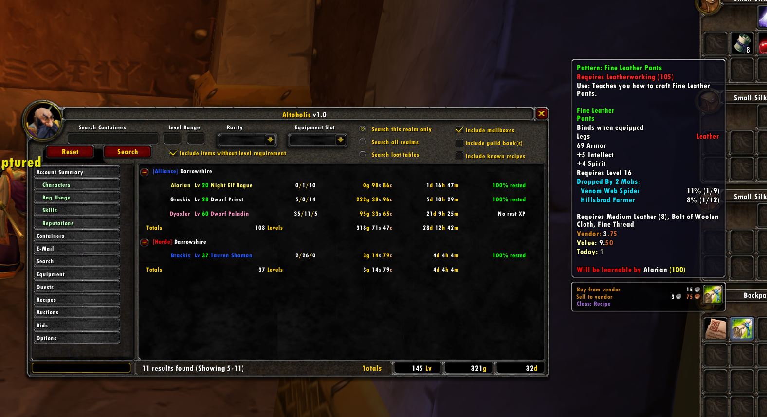 Altoholic WoW Addons DKPminus