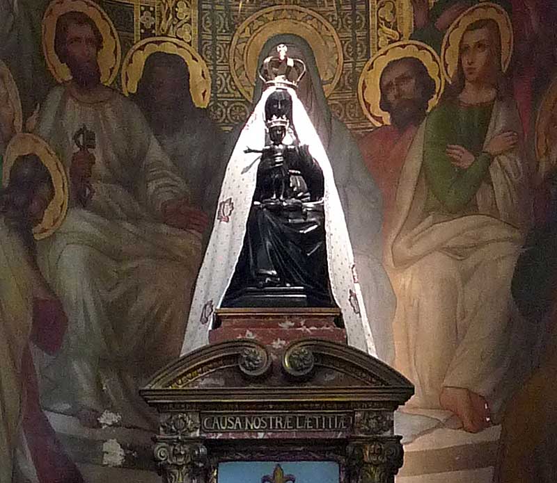 This Blessed Mother statue was carved by an Angel; Our Lady of Liesse