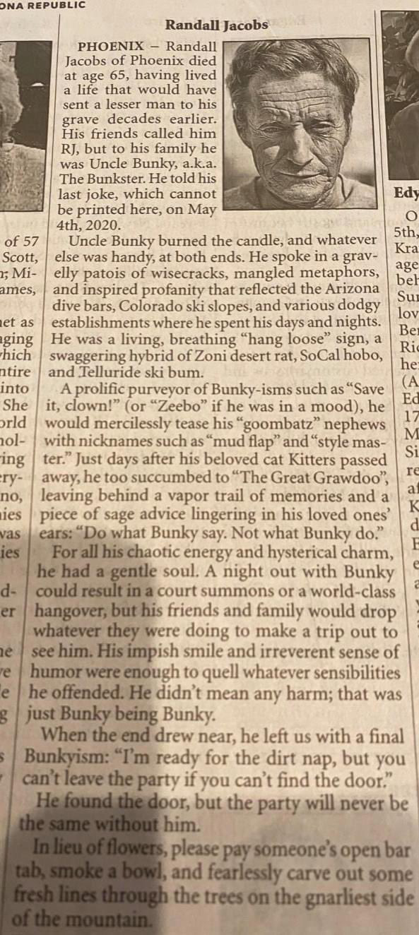 Incredible ‘Uncle Bunky’ Obituary The Ray Of Sunshine Men Need In 2020