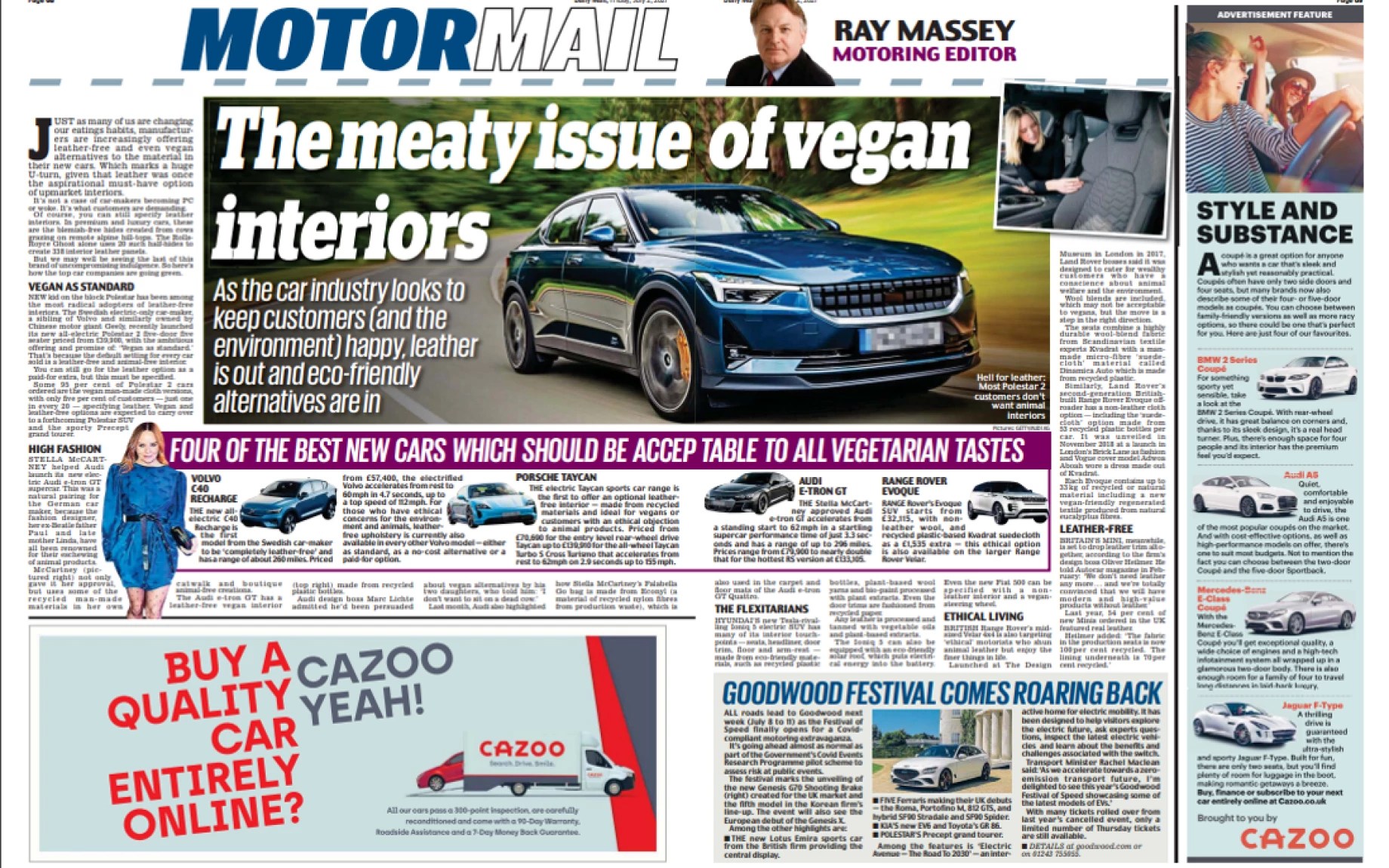 Daily Mail, Metro and YOU Magazine launch new auto sections with Cazoo