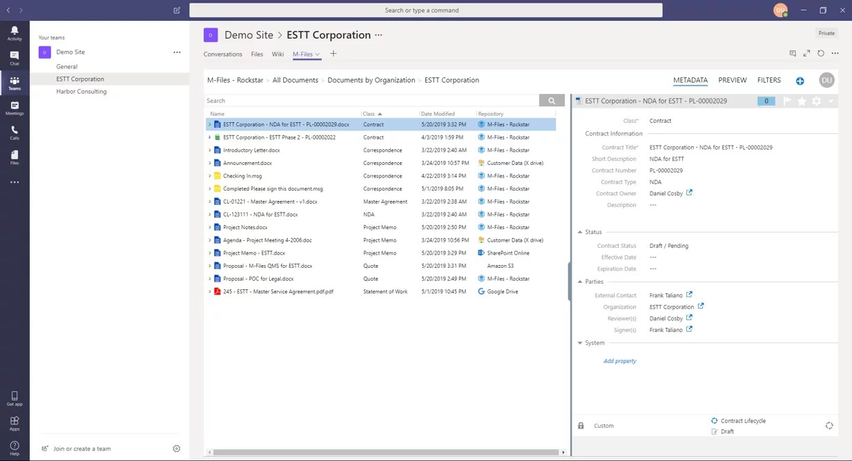 MFiles Integration für Microsoft Teams DMSFACTORY