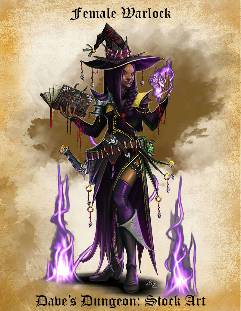 Character Art Female Warlock Dave’s Dungeon Dungeon Masters Guild