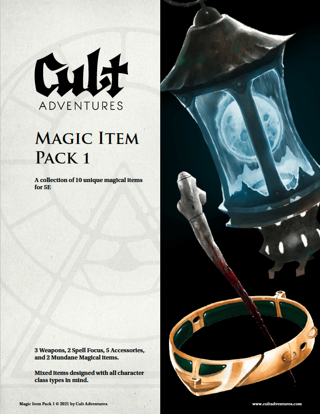 Magic Item Pack 1 (5E) Cult Adventures Dungeon Masters Guild