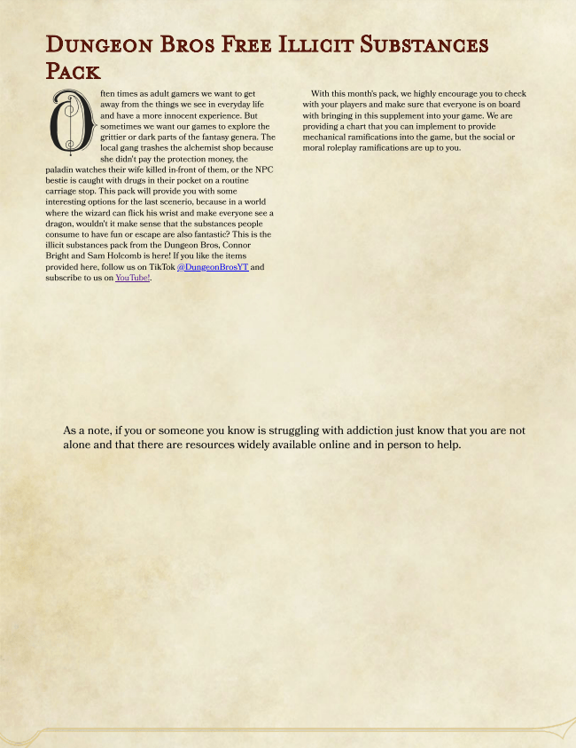 Fantasy Drugs Conduction Dungeon Bros June 2022 Dungeon Bros