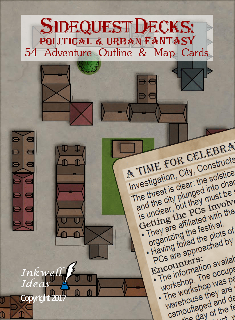 Sidequest Decks Political and Urban Fantasy Inkwell Ideas
