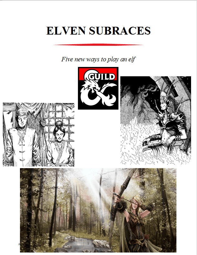 Elven subraces, 5 new ways to play an elf Dungeon Masters Guild