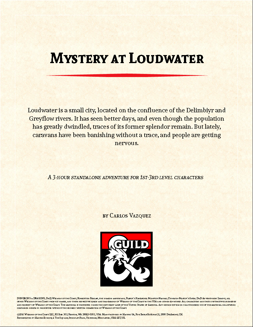 Mystery at Loudwater Dungeon Masters Guild Dungeon Masters Guild