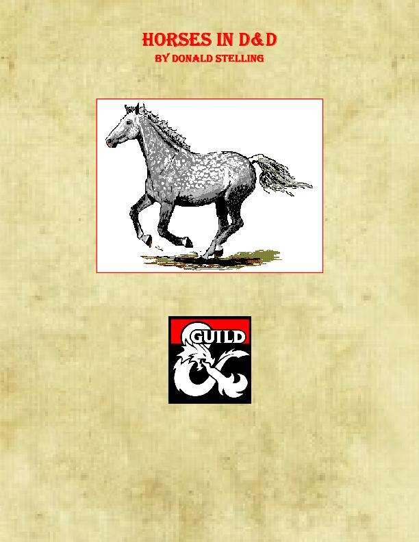 Horses in D&D Dungeon Masters Guild Dungeon Masters Guild