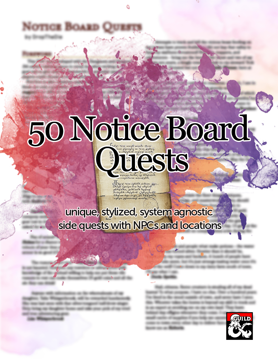 50 Notice Board Quests Dungeon Masters Guild Dungeon Masters Guild