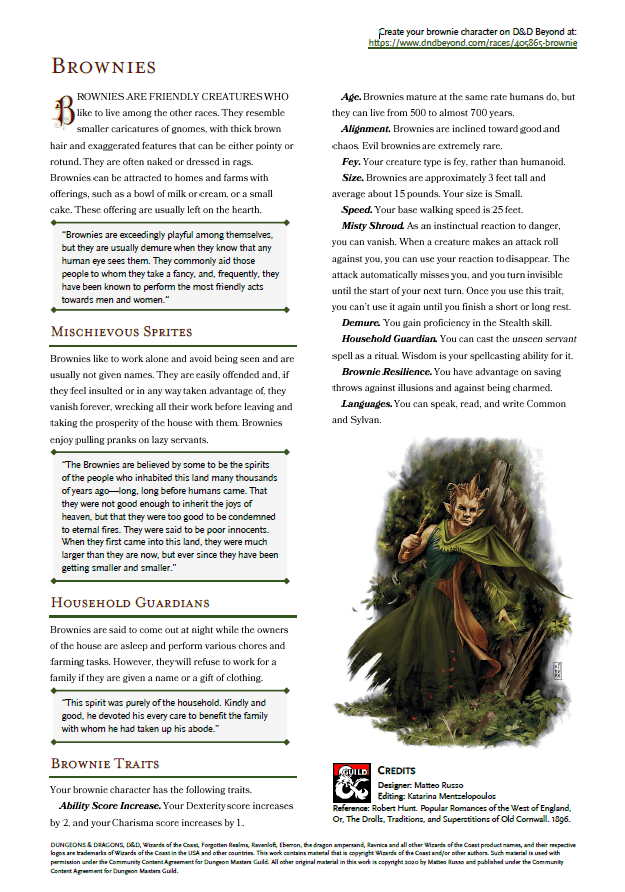 Brownies Dungeon Masters Guild Dungeon Masters Guild