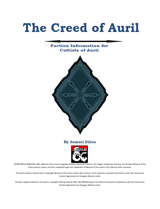 The Creed Of Auril Dungeon Masters Guild Dungeon Masters Guild