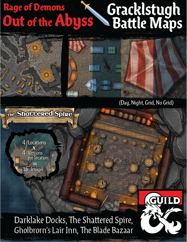 Out of the Abyss Map Pack Gracklstugh, The City of Blades Battle Maps