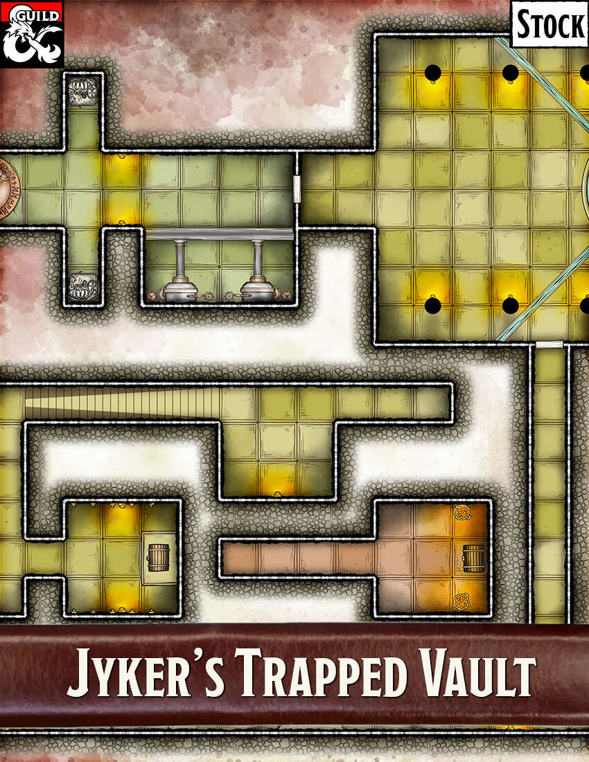 Elven Tower Jyker's Trapped Vault 20x20 Stock Battlemap Dungeon