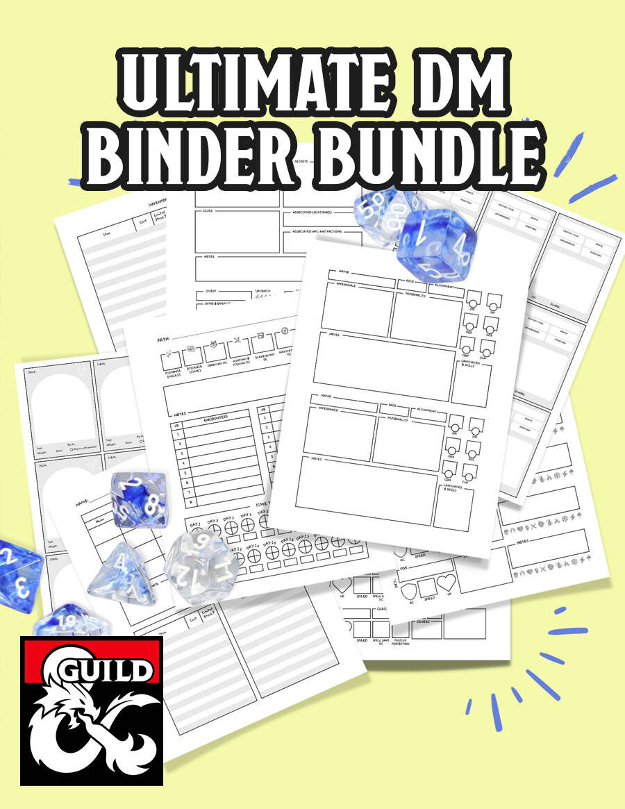 Ultimate DM Binder Assets Printable Bundle Dungeon Masters Guild