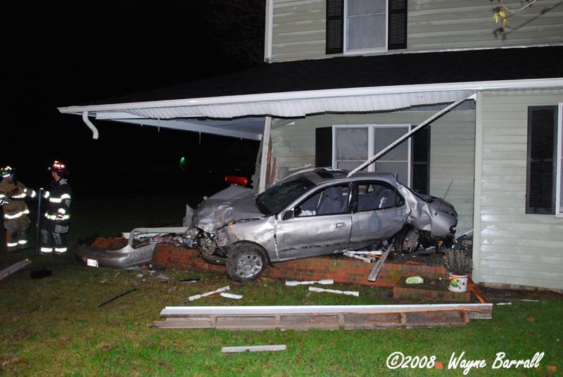 Accident w/ Car into House Delmar De. Delmarva Fire Photography