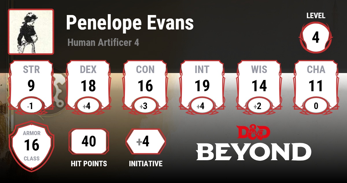 Penelope Evans D&D Beyond