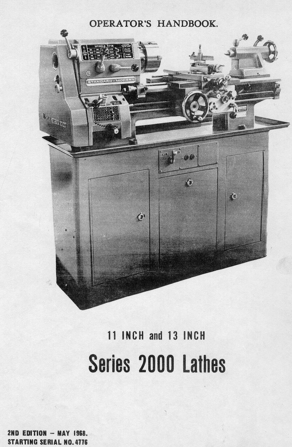 Standard Modern 2000 Lathe Manual