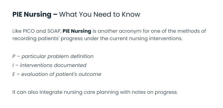 Best PIE Charting Nursing Writing Service Online