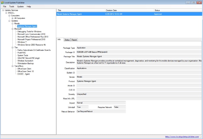 update software publisher