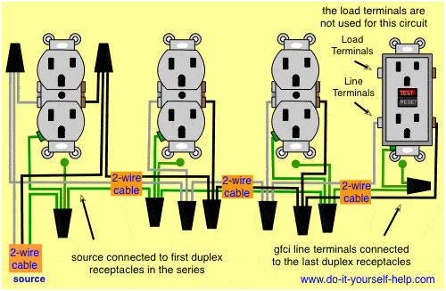 Multiple Receptacle Outlets Wiring Diagrams - Do-it-yourself-help.com