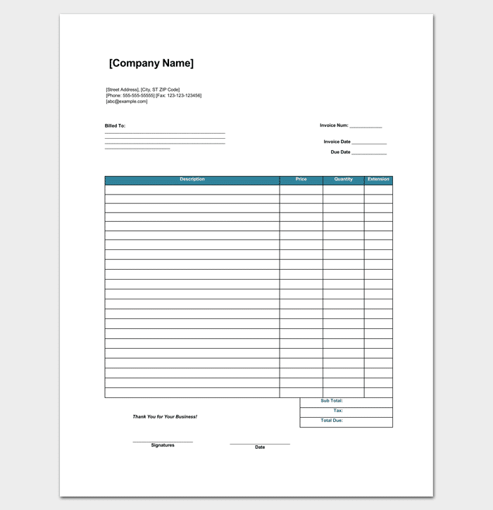 Retail Invoice Template 5+ in Word, Excel & PDF Format